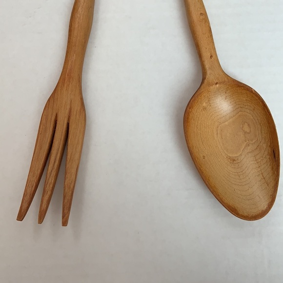Vintage Wood Decorative Salad Set - Picture 3 of 5